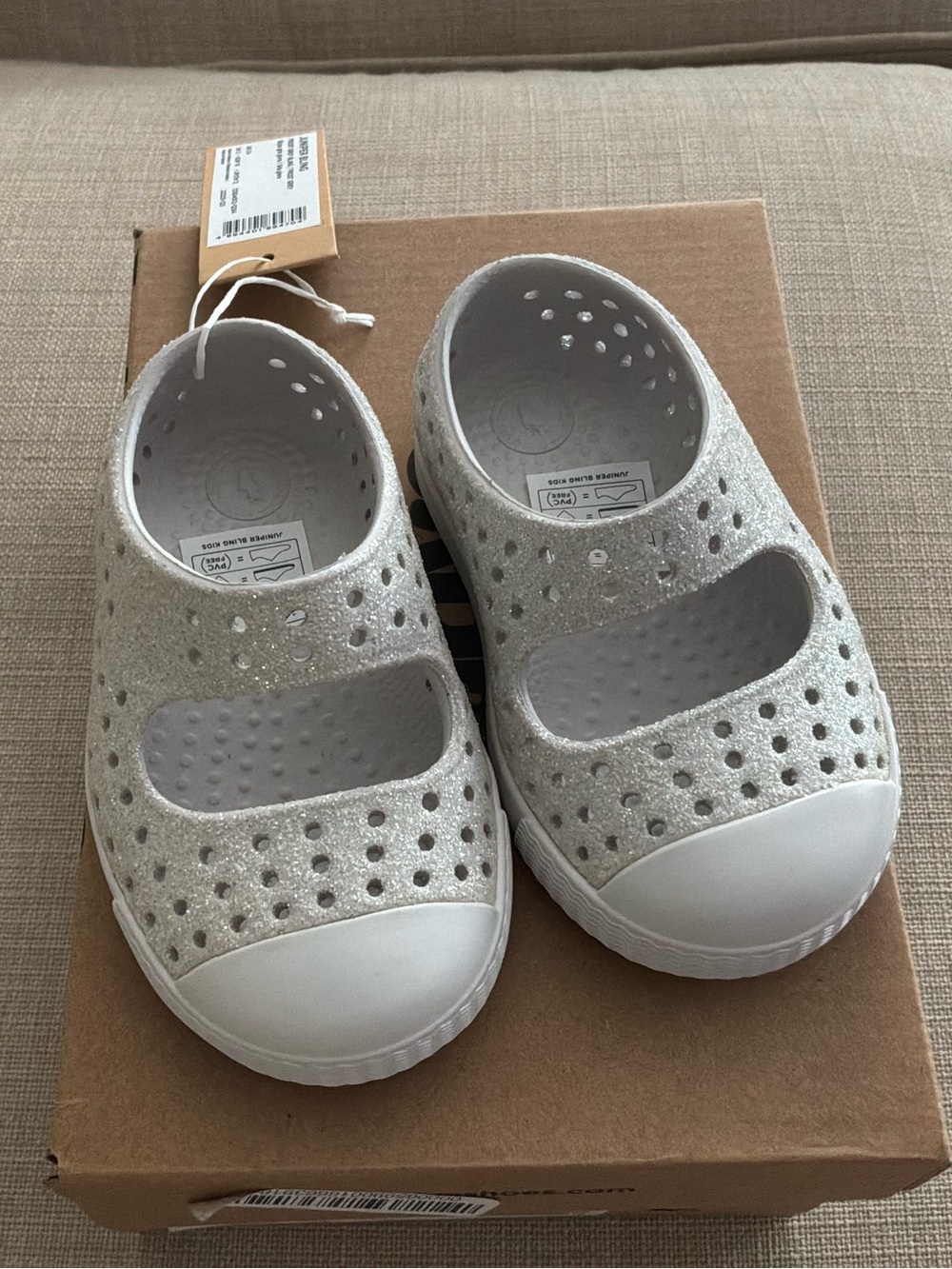 Native Kids Mary Jane Glitter Shoes in Silver